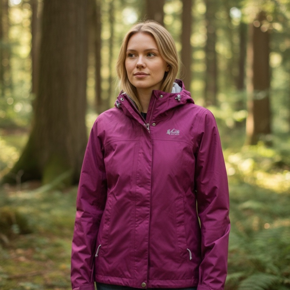 REI Co-Op Women's Rainier Peak 2.5L Magenta Rain Jacket
